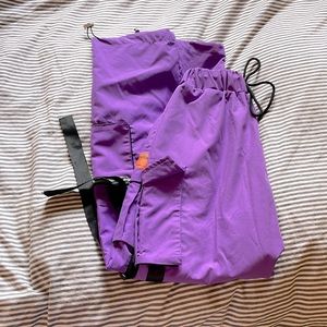 Purple windbreaker pants